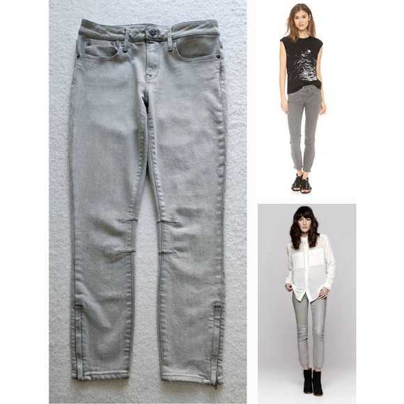 HELMUT LANG runway skinny-stretch crop ankle-zip goop fave travel jeans $245 25 - Picture 1 of 14